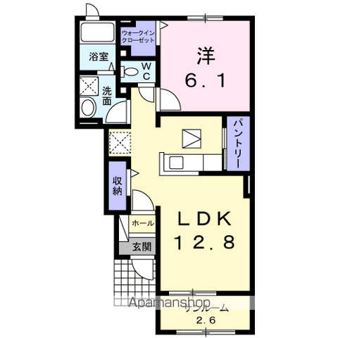 セイバリーE.B(1LDK/1階)の間取り写真