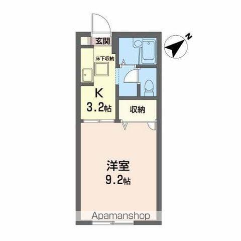 ラ・フォーレ八木山(1K/1階)の間取り写真