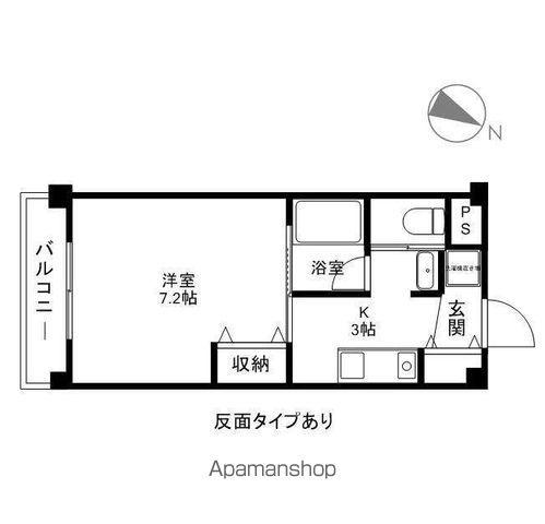 シティーコート岩石西館(1K/3階)の間取り写真