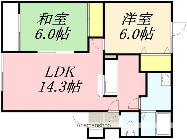 エスペランス南本通(2LDK/2階)の間取り写真