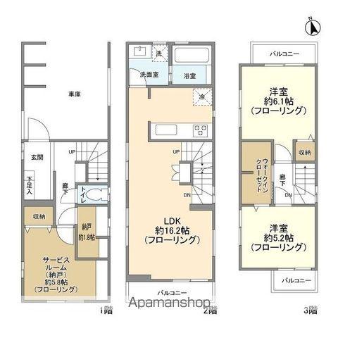 東京地下鉄有楽町線 要町駅 徒歩4分 3階建 築4年(2SLDK)の間取り写真