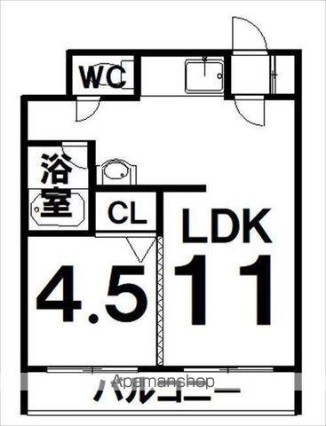 アイリスⅡ(1LDK/2階)の間取り写真