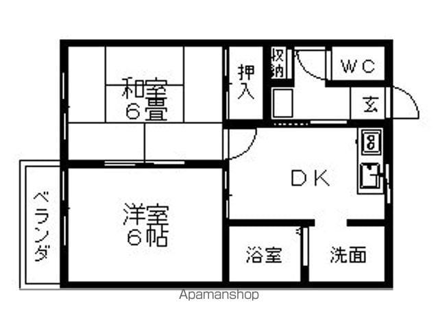 ジュネスグランドール(2DK/1階)の間取り写真