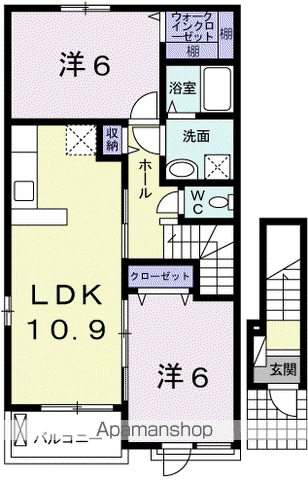 グランチャレットⅡ(2LDK/2階)の間取り写真