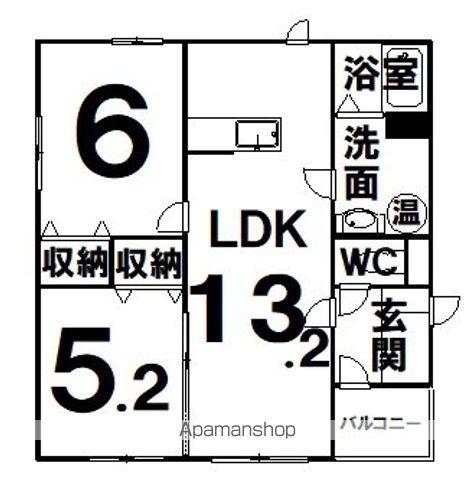 リヴィエール(2LDK/2階)の間取り写真