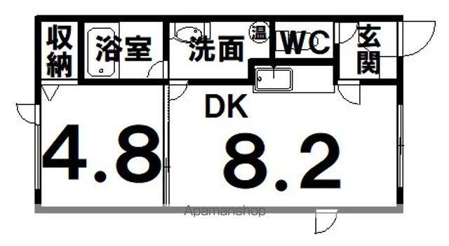 パークス21(1DK/1階)の間取り写真