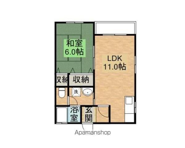 キャッスル堀Ⅰ(1LDK/2階)の間取り写真