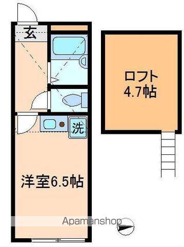 パインズデフィⅢ(ワンルーム/1階)の間取り写真