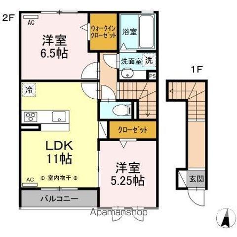 CHAINON B棟(2LDK/2階)の間取り写真