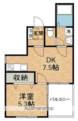 西早稲田ハイツ(1DK/2階)の間取り写真