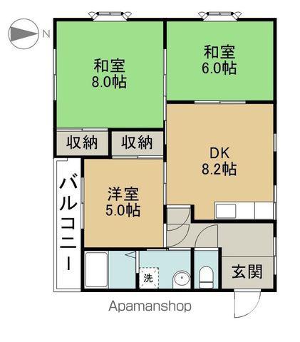 コーポエム2(3DK/1階)の間取り写真