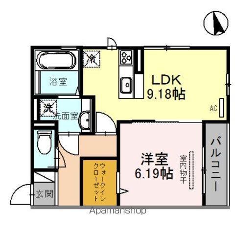 サザンクロス(1LDK/3階)の間取り写真