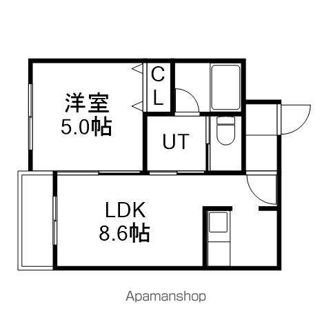 鹿鳴館Ⅵ(1LDK/3階)の間取り写真