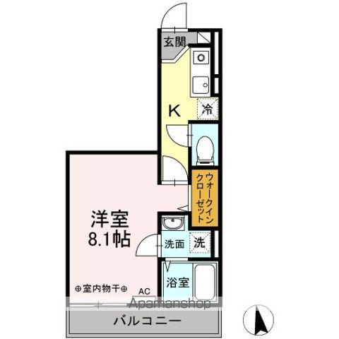 リナーシェ A(1K/3階)の間取り写真