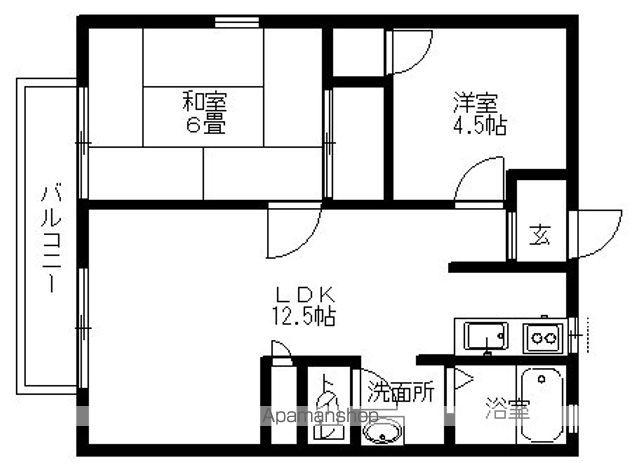 パナハイツ水越(2LDK/2階)の間取り写真