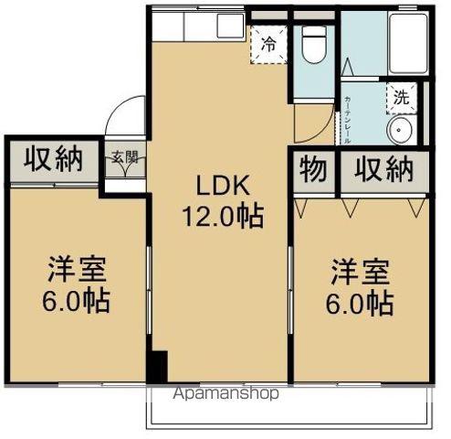 ヴェルディオハイム(2LDK/1階)の間取り写真