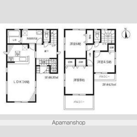 東武伊勢崎・大師線 姫宮駅 徒歩7分 2階建 築3年(3LDK)の間取り写真