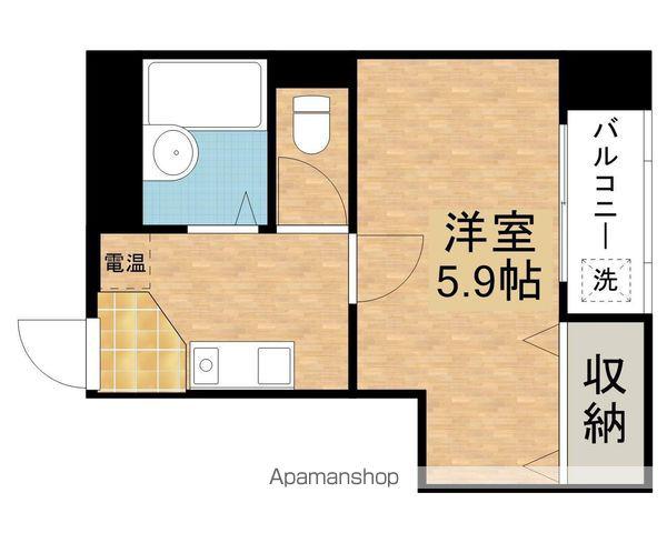 湖西線 堅田駅 徒歩2分 5階建 築30年(1K/5階)の間取り写真
