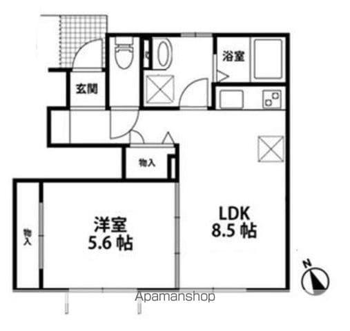 エクセルコート都D(1LDK/1階)の間取り写真