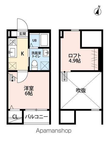CLOVER(1K/1階)の間取り写真