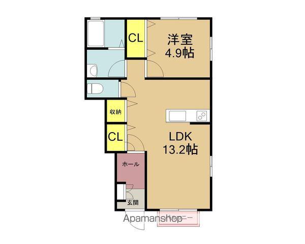 ハイム・ディアコート(1LDK/1階)の間取り写真