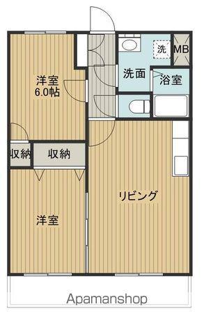 アビタシオン桜木(2LDK/2階)の間取り写真