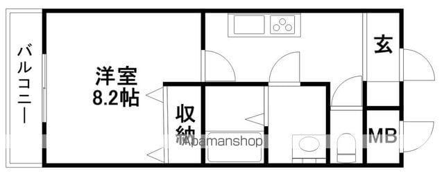 コーポラス無限2(1K/3階)の間取り写真