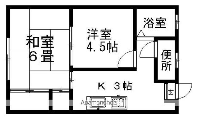 トータスホームA・B(2K/2階)の間取り写真