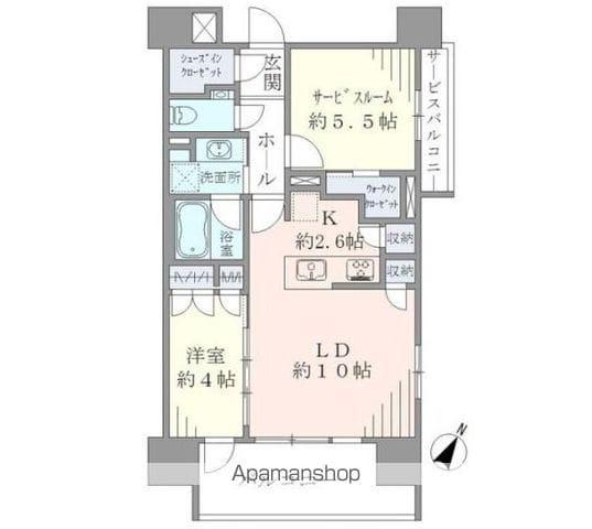 イニシアイオ西麻布(1SLDK/11階)の間取り写真