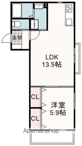 アヴェニール屋形町(1LDK/3階)の間取り写真