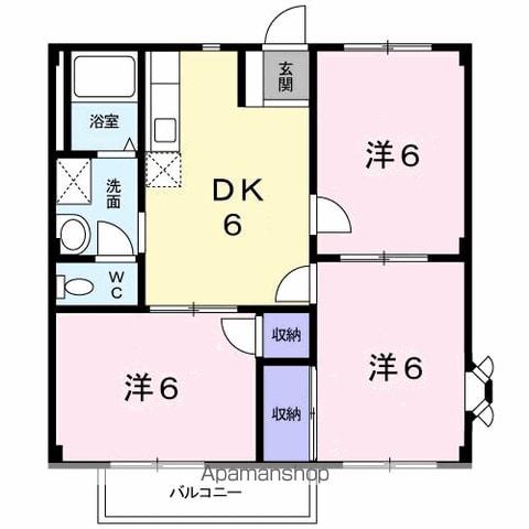 エクセルエル 1(3DK/2階)の間取り写真