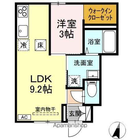 RESUA鍛冶町(1LDK/1階)の間取り写真