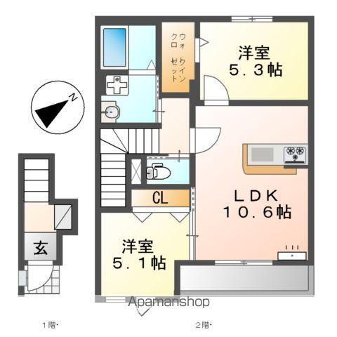 プロスパー(2LDK/2階)の間取り写真