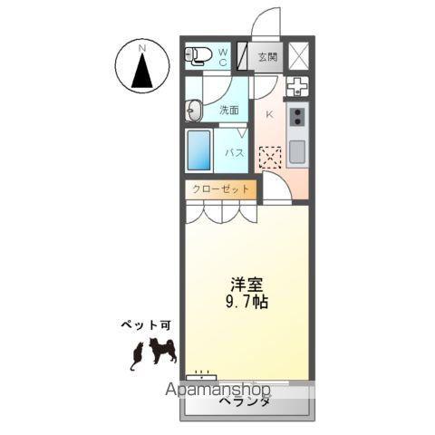 メゾンドヴァンベール(1K/1階)の間取り写真