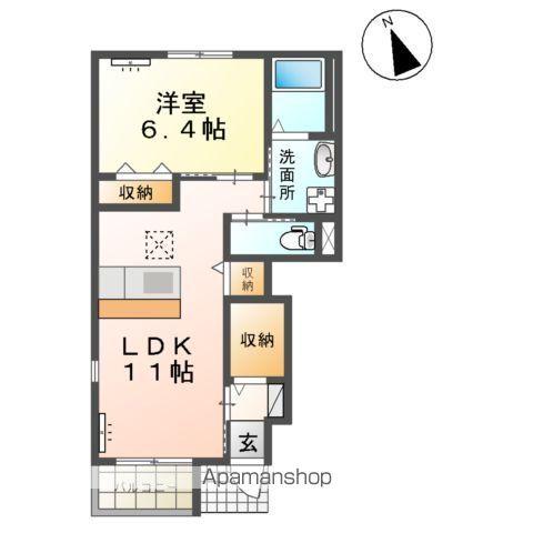 グランドコート.K(1LDK/1階)の間取り写真