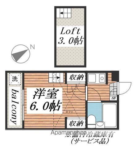 ジュネパレス千葉第05(1K/2階)の間取り写真