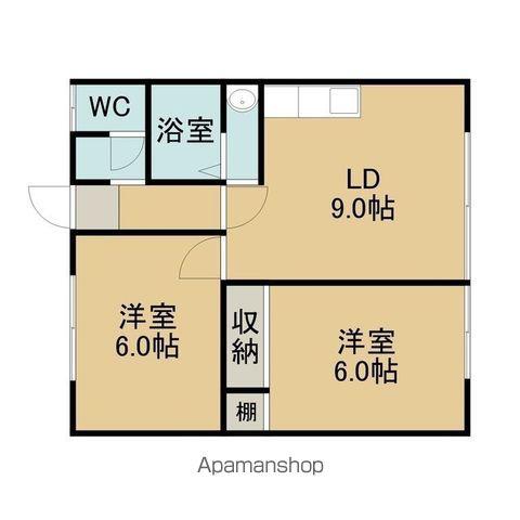 しおさいハイツ(2LDK/2階)の間取り写真