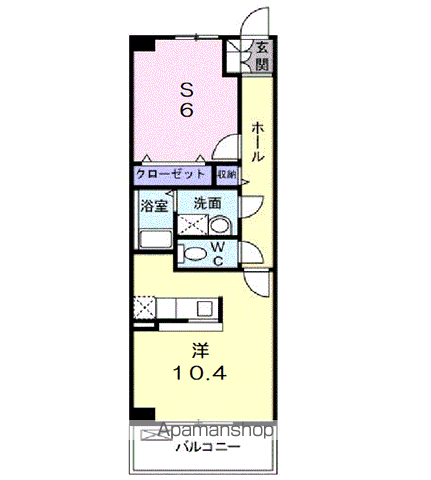 フォーリストヴィレッジ弐番館(ワンルーム/1階)の間取り写真