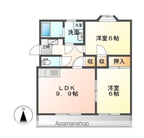 サクセスⅡ(2LDK/1階)の間取り写真