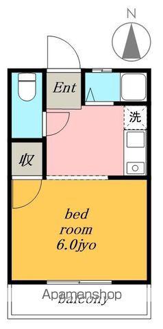 川辺マンション(1K/2階)の間取り写真
