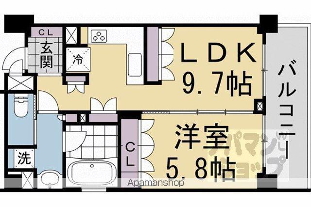 リーガル京都御所西Ⅲ(1LDK/3階)の間取り写真