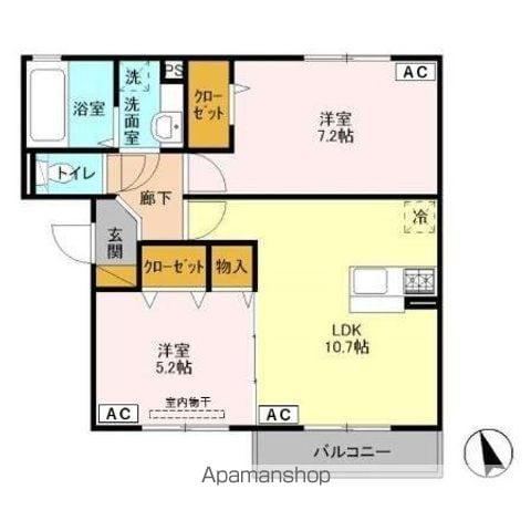 ソーレルーチェ(2LDK/2階)の間取り写真