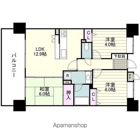 ロフティ郡元駅前(3LDK/2階)の間取り写真