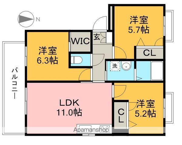 シャーメゾンクレールA(3LDK/3階)の間取り写真