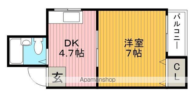 スタジオ108ソシエ本町(1DK/4階)の間取り写真