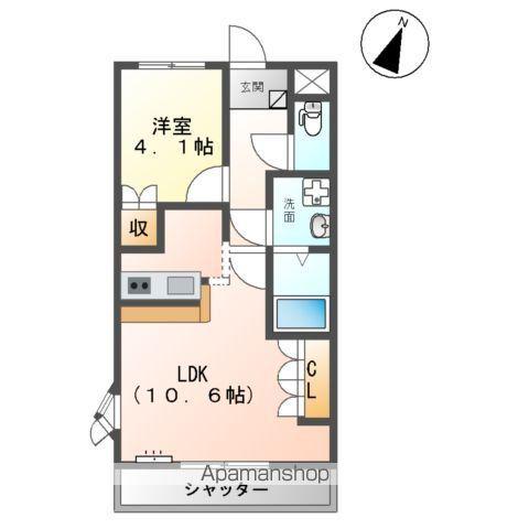 リバティコート(1LDK/1階)の間取り写真