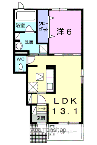 カレントレジデンス BE(1LDK/1階)の間取り写真