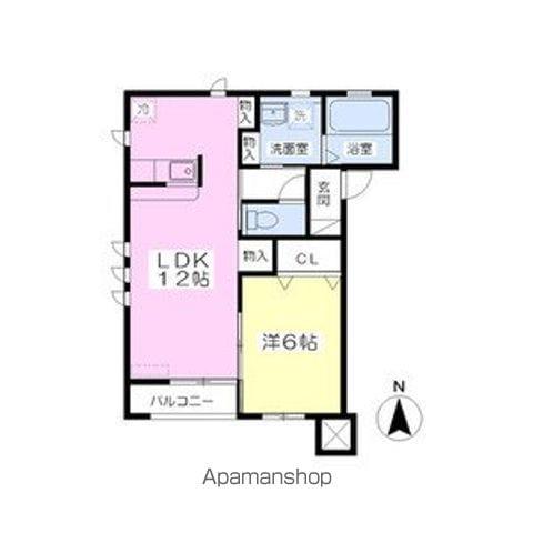 エスターテA(1LDK/2階)の間取り写真