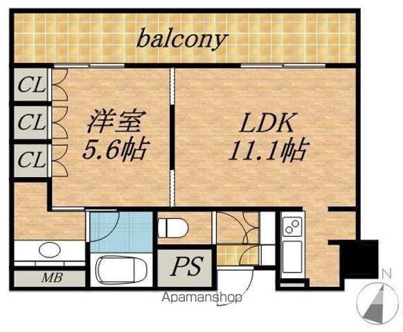 ラフィネタワー札幌南3条(1LDK/20階)の間取り写真