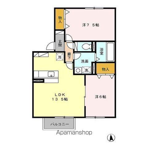 ルピナスKEI(2LDK/2階)の間取り写真